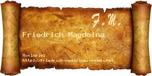Friedrich Magdolna névjegykártya